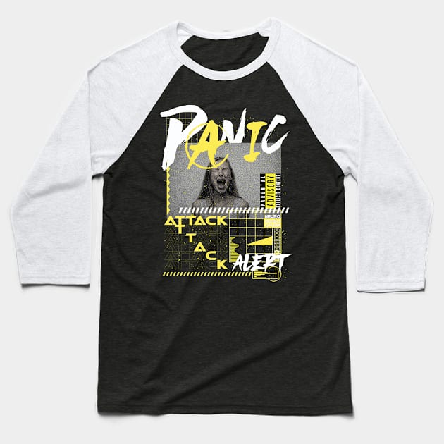 Panic Attack Baseball T-Shirt by RadioaktivShop